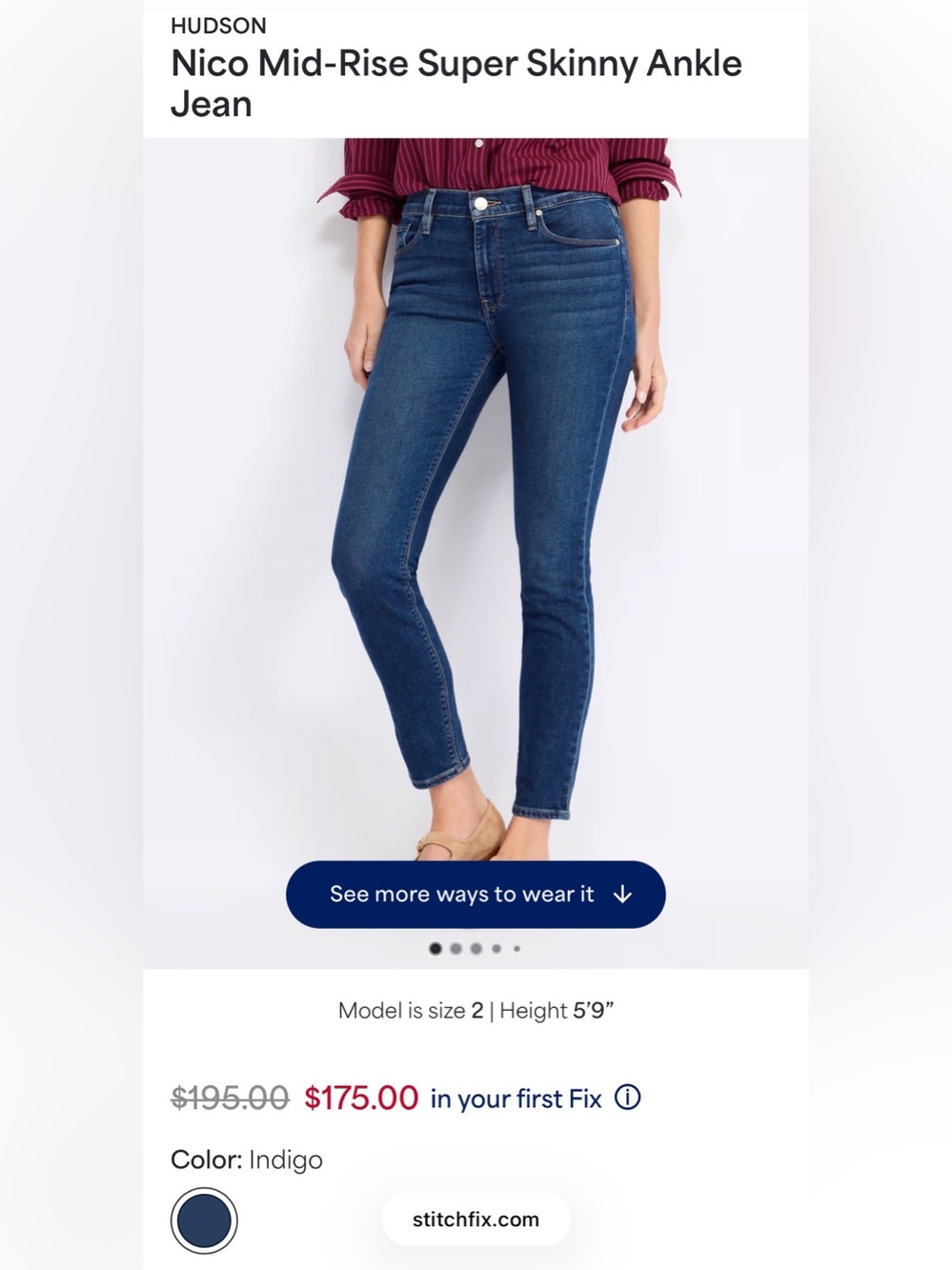 Hudson Nico Mid-Rise Super Skinny Ankle Jean